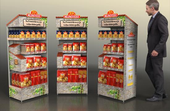 POS-stojalo Mlinotest testenine