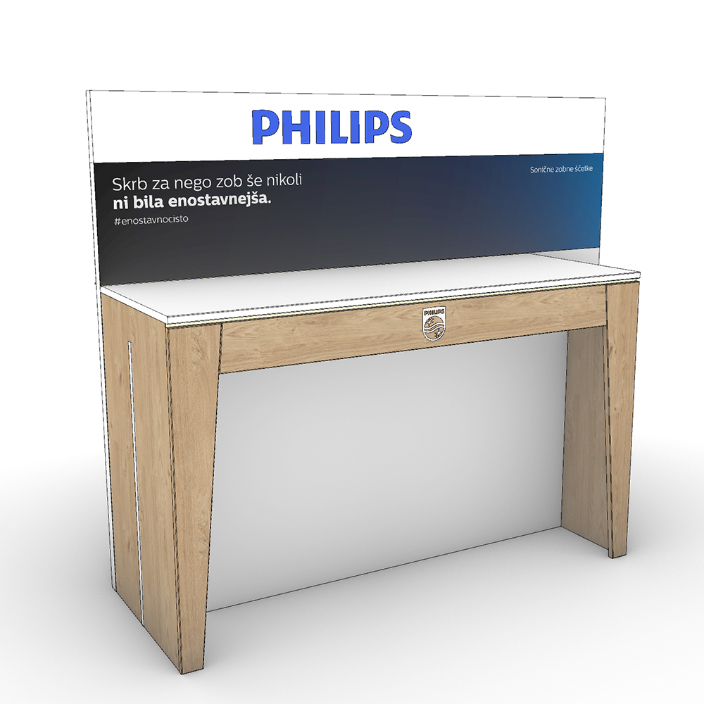 Podosvetljena logo enota Pos-stojalo-Philips-1