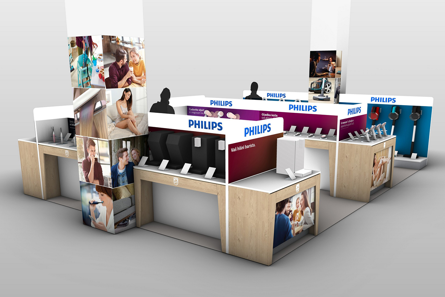 Vizualizacija izvedbenega projekta POS-stojala-philips-ureditev-showrooma
