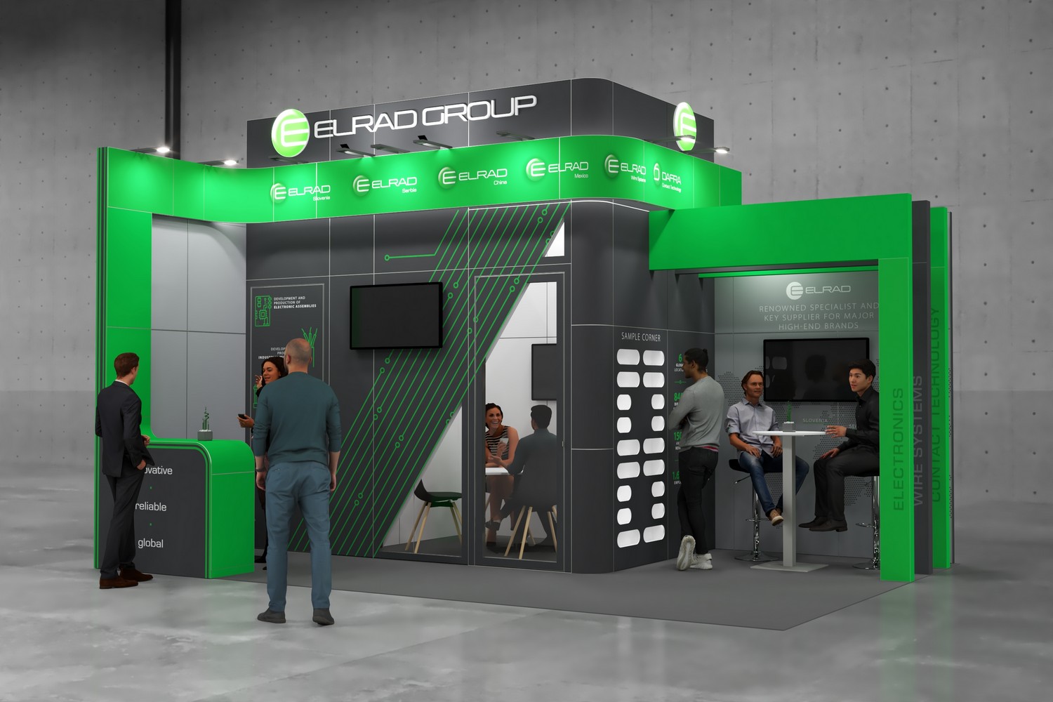 Končna vizualizacija sejemske stojnice Elrad Group